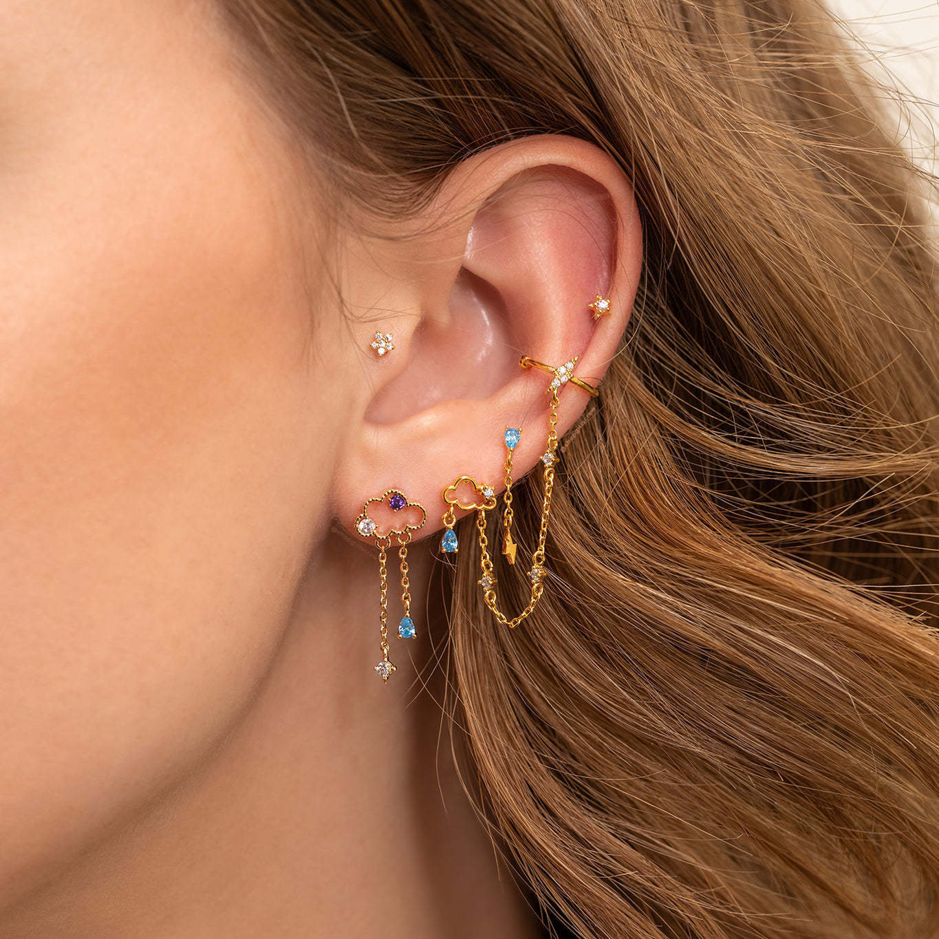 Tassel Earrings Spot Drill Ear Rings